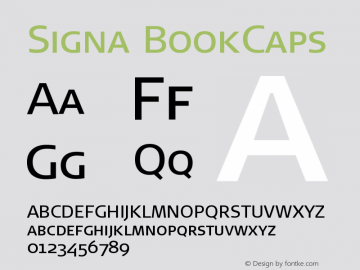 Signa BookCaps Version 004.301 Font Sample