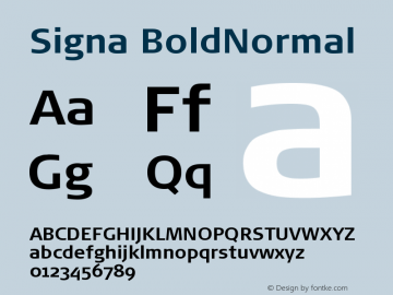 Signa BoldNormal Version 004.301 Font Sample