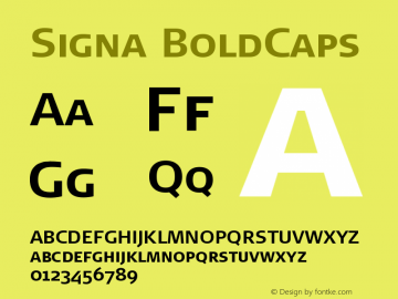 Signa BoldCaps Version 004.301 Font Sample