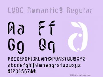 LVDC Romantic9 Regular Macromedia Fontographer 4.1J 04.12.30图片样张
