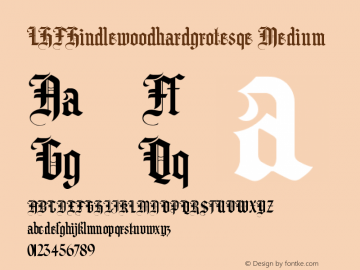 LHFHindlewoodhardgrotesqe Medium Version 001.000 Font Sample