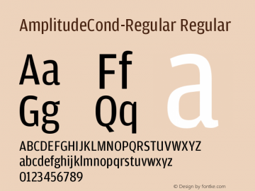 AmplitudeCond-Regular Regular Version 001.000 Font Sample