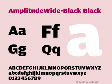 AmplitudeWide-Black Black Version 001.000 Font Sample