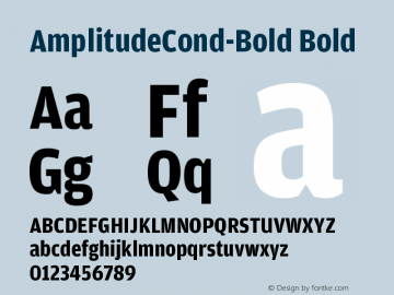 AmplitudeCond-Bold Bold Version 001.000 Font Sample