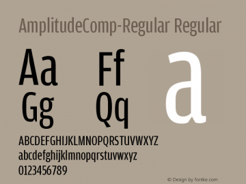 AmplitudeComp-Regular Regular Version 001.000 Font Sample