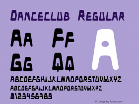 Danceclub Regular Graf X press 2.0 (15.10.98) Font Sample