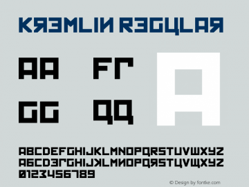 Kremlin Regular Version 1.0 Font Sample