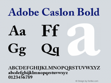 Adobe Caslon Bold Version 001.003 Font Sample