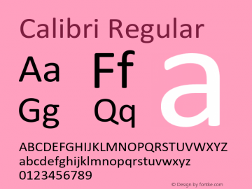 Calibri Regular Version 6.13 Font Sample