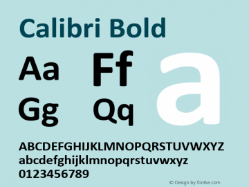 Calibri Bold Version 6.13 Font Sample