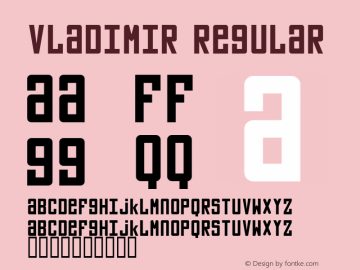 Vladimir Regular Macromedia Fontographer 4.1.5 2/2/98 Font Sample