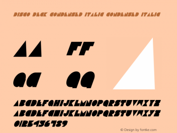 Disco Deck Condensed Italic Condensed Italic 1 Font Sample