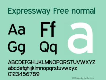 Expressway Free normal Version 001.001 Font Sample
