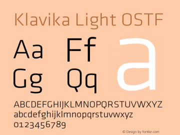 Klavika Light OSTF Version 001.000图片样张