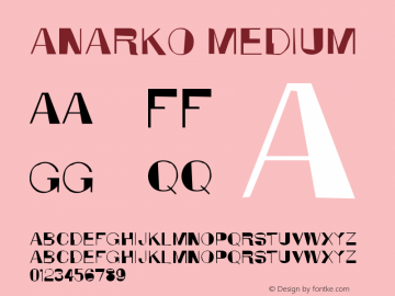 Anarko Medium Version 001.000 Font Sample