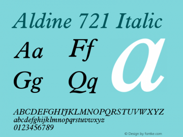 Aldine 721 Italic Version 003.001图片样张