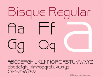 Bisque Regular Altsys Fontographer 3.5  11/25/92图片样张