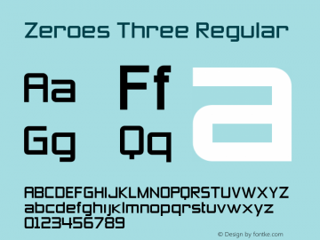 Zeroes Three Regular OTF 3.000;PS 001.001;Core 1.0.29 Font Sample