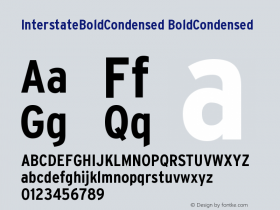 InterstateBoldCondensed BoldCondensed Version 001.001图片样张