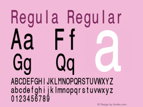 Regula Regular Version 001.000 Font Sample