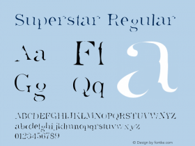 Superstar Regular Superstar version1.0 Font Sample