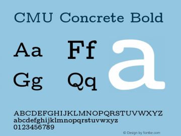 CMU Concrete Bold Version 0.6.0 Font Sample