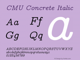 CMU Concrete Italic Version 0.6.0图片样张