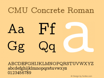 CMU Concrete Roman Version 0.6.3 Font Sample