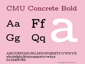 CMU Concrete Bold Version 0.7.0 Font Sample