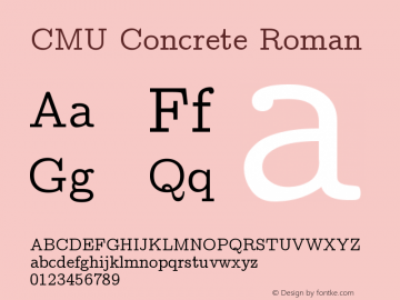 CMU Concrete Roman Version 0.7.0 Font Sample