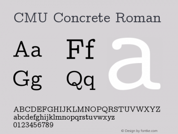 CMU Concrete Roman Version 0.7.0 Font Sample