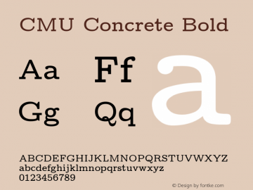 CMU Concrete Bold Version 0.7.0 Font Sample