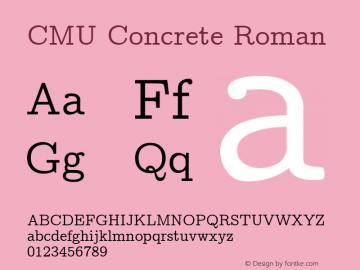 CMU Concrete Roman Version 0.7.0 Font Sample