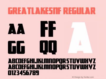 GreatLakesNF Regular Version 1.00 4/26/2003 Font Sample