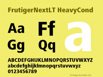 FrutigerNextLT HeavyCond Version 001.000 Font Sample