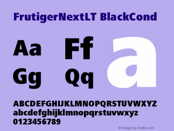 FrutigerNextLT BlackCond Version 001.000图片样张