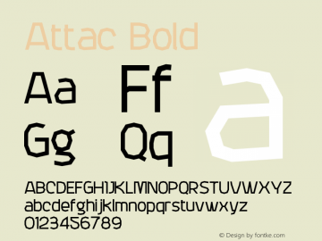 Attac Bold Version 001.000 Font Sample