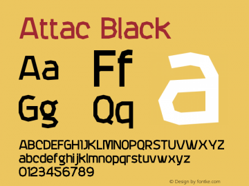 Attac Black Version 001.000 Font Sample
