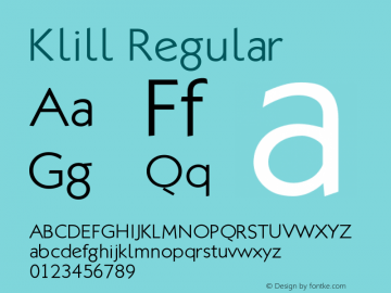 Klill Regular 1.0 Font Sample