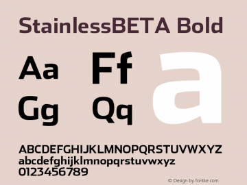 StainlessBETA Bold Version 001.000 Font Sample