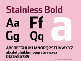 Stainless Bold Version 001.000 Font Sample