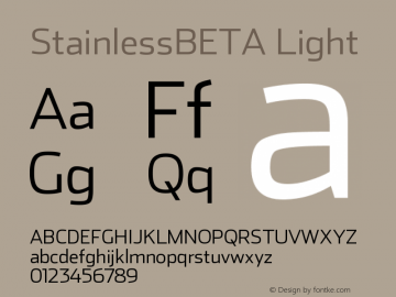 StainlessBETA Light Version 001.000 Font Sample