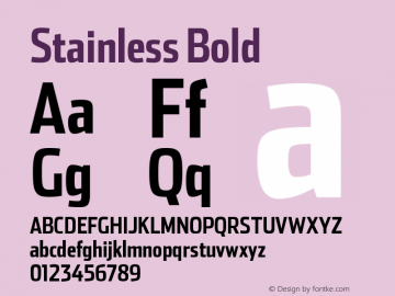 Stainless Bold Version 001.000 Font Sample