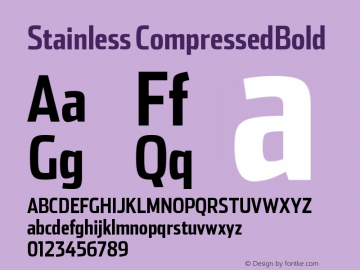 Stainless CompressedBold Version 001.000 Font Sample