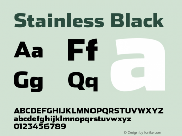 Stainless Black Version 001.000 Font Sample