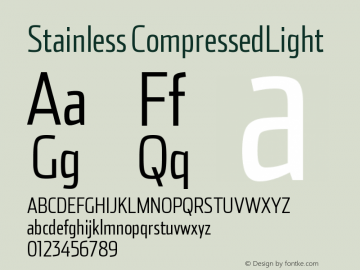 Stainless CompressedLight Version 001.000 Font Sample
