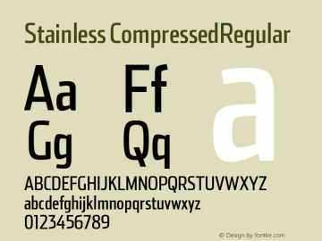 Stainless CompressedRegular Version 001.000 Font Sample
