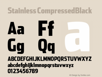 Stainless CompressedBlack Version 001.000 Font Sample