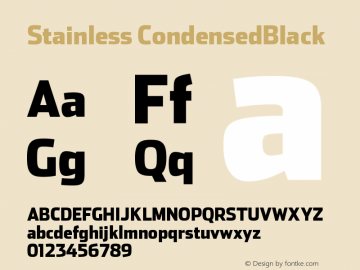 Stainless CondensedBlack Version 001.000 Font Sample