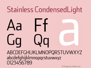 Stainless CondensedLight Version 001.000 Font Sample